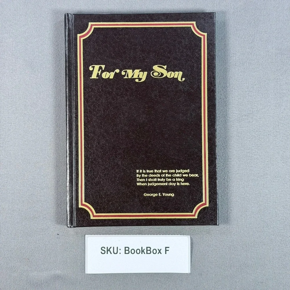 George E. Young For My Son Hardcover 1982 Vintage Poetry Inspirational Gift Book